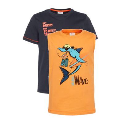 s.Oliver T-shirt + singlet donkerblauw/oranje s.Oliver T-shirt + singlet donkerblauw/oranje