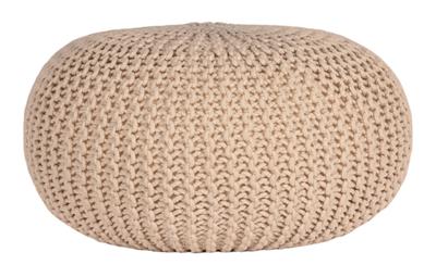 LABEL51 Poef 'Knitted', 70 x 35cm, kleur Naturel