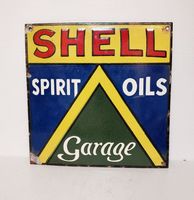 Shell Spirit Oils Emaille Bord 35,5 x 35,5cm - Origineel - thumbnail