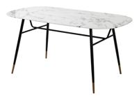 Artistiq Eettafel Steffani Deens Ovaal, Marmerlook, 160 x 90cm - Wit - thumbnail