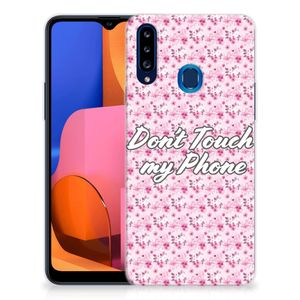 Samsung Galaxy A20s Silicone-hoesje Flowers Pink DTMP