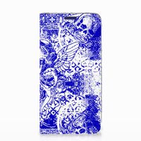 Mobiel BookCase Samsung Galaxy S10e Angel Skull Blauw