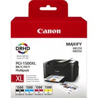 Canon Multipack PGI-1500XL inkt Zwart, Geel, Cyaan, Magenta