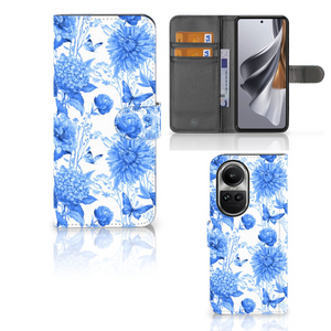 Hoesje voor OPPO Reno10 | 10 Pro Flowers Blue