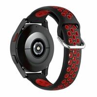 By Qubix - Siliconen sportbandje met gesp - Zwart + rood - Compatible met Xiaomi Redmi Watch 5 Active/Redmi Watch 5 Lite - Compatible Xiaomi bandje