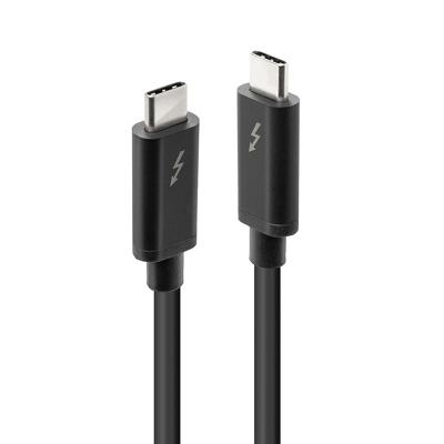 LINDY Thunderbolt-kabel Thunderbolt 3 USB-C stekker, USB-C stekker 1.00 m Zwart 41556