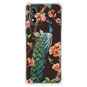 Motorola Moto E13 Case Anti-shock Pauw met Bloemen