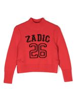 Zadig & Voltaire Kids pull en maille à logo imprimé - Rouge