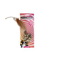 Addicted Houten bal met veren kattenspeelgoed