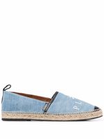 Philipp Plein espadrilles en jean à logo - Bleu