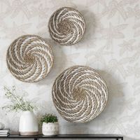 MUST Living Wanddecoratie Whirl Zeegras, Set van 3 stuks