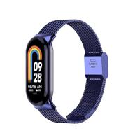 By Qubix - Milanese bandje - Blauw - Compatible met Xiaomi Smart Band 8 & 9 - Compatible Xiaomi bandje
