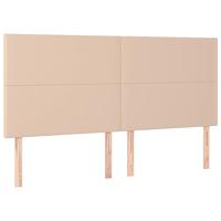 vidaXL Hoofdbord LED 160x5x118/128 cm kunstleer cappuccinokleurig, hoofdeinde, houten hoofdeinde, bedonderdeel, houten hoofdbord, slaapkamermeubel