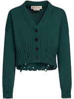 Marni cardigan crop à effet usé - Vert