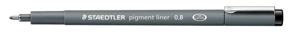 Staedtler pigment liner fineliner, ronde punt, schrijfbreedte 0,8 mm, zwart