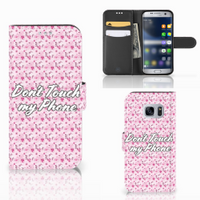 Samsung Galaxy S7 Portemonnee Hoesje Flowers Pink DTMP - thumbnail