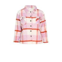 Paprika geruit jasje met wol roze/rood/wit
