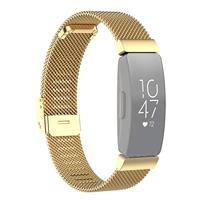 By Qubix - Compatible met Fitbit Inspire Milanese bandje met gesp - Maat: Large - Goud - Compatible fitbit bandje