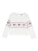 Chiara Ferragni Kids sweat à bande logo - Blanc