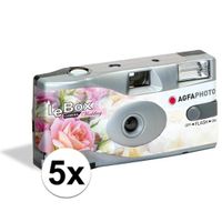 5x Bruiloft wegwerp cameras met flitser voor 27 kleuren fotos