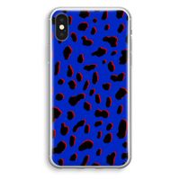 Blue Leopard: iPhone X Transparant Hoesje - thumbnail