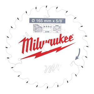 Milwaukee cirkelzaagblad 165x15.87mm Z=24