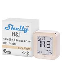 Shelly H & T Gen3 Mocha | WLAN en Bluetooth intelligente thermometer hygrometer | temperatuur & luchtvochtigheidssensor met app iOS Android & gegevensopslag | lange levensduur van de batterij