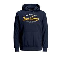 JACK & JONES ESSENTIALS hoodie met logo donkerblauw