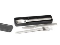 Brabantia Make & Take bestekset 3 delig mes vork en lepel dark grey - thumbnail