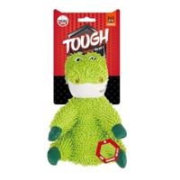 FOFOS Pluche dier voor honden, met rammelaar aan de binnenkant, versterkte stof, machinewasbaar, tandreinigingsspeelgoed voor kleine en middelgrote honden (5-20 kg) (dinosaurus)