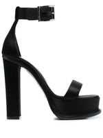 Alexander McQueen sandales 140 mm en daim à plateforme - Noir