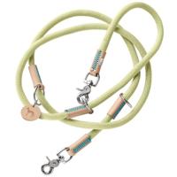 HUNTER Verstelbare hondenriem Malia, kleur: Mint/natuur, soepel touw en robuust leer, 3-voudig verstelbaar, lichtgewicht, duurzaam, moderne look, Made in Germany, maat: 10/200