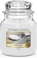 Yankee Candle Geurkaars Medium Baby Powder - 13 cm / ø 11 cm - thumbnail