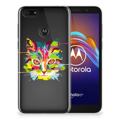 Motorola Moto E6 Play Telefoonhoesje met Naam Cat Color Motorola Moto E6 Play Telefoonhoesje met Naam Cat Color