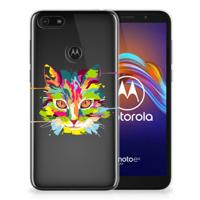 Motorola Moto E6 Play Telefoonhoesje met Naam Cat Color