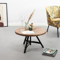 By-Boo Salontafel Discus 60x60 - Bruin/Zwart - Rond