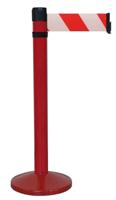 Rode paal standaard basis - riem 4 m/100 mm rood/wit