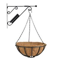 Hanging basket 35 cm met metalen muurhaak en kokos inlegvel