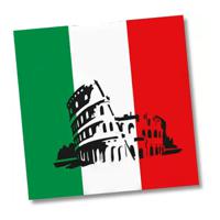 20x Italie landen vlag thema servetten 33 x 33 cm - thumbnail