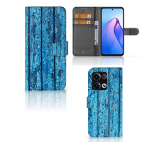 OPPO Reno8 Pro Book Style Case Wood Blue