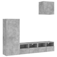 vidaXL 4 Stuk TV Wall Units Beton Grijs Engineered Hout