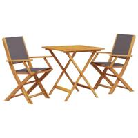 vidaXL 3-delige Bistroset stof en massief hout antracietkleurig, loungeset, loungeset tuin, loungeset buiten, tuinset, terrasset, tuinset lounge