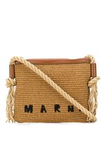 Marni sac porté épaule Marcel Summer en raphia - Marron - thumbnail