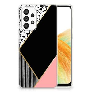 Samsung Galaxy A33 5G TPU Hoesje Zwart Roze Vormen