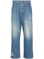 Maison Margiela paint-splatter wide-leg jeans - Bleu