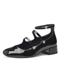 Tamaris Damespumps met riempjes, veganistische blokhak, zwart, 38 EU