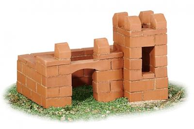 Teifoc bouwdoos kasteel/pennenhouder junior steen bruin Teifoc bouwdoos kasteel/pennenhouder junior steen bruin