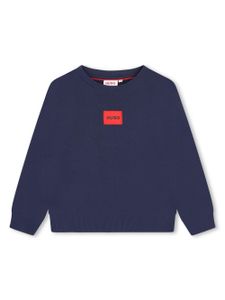 HUGO KIDS sweat à patch logo - Bleu