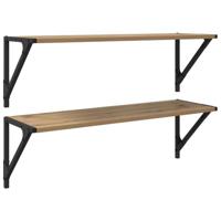 vidaXL Wandplanken 2 stuks Artisan-eiken 80 x 25 x 25,5 cm houtmateriaal, stijlvolle woonkamerplanken, duurzame wandmontage, rechthoekig design, praktische opbergoplossingen