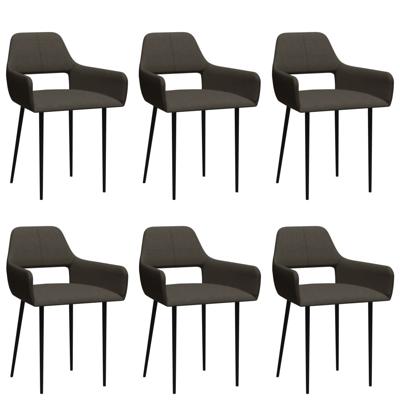 vidaXL Eetkamerstoelen 6 st stof taupe